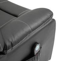HOMCOM Vibrating Massage PU Leather Recliner Chair with Footrest, Remote Control, and 8 Massaging Points, Black(m-18)
