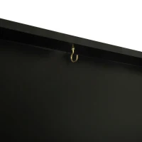 Open Box HomCom 35" x 28" Wooden Wall Mounted Jersey Memorabilia Shadow Box Display Case with Latch - Black(m-7)