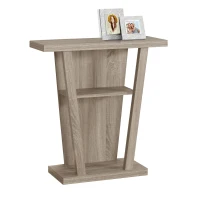 Monarch 32" Modern 3-Tier Open Shelf Design Wood Grain-Look Accent Console Table - Dark Taupe Finish(m-1)