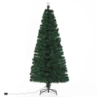 HOMCOM 7ft Tall Pre-Lit Artificial Fiber Optic LED Lighted Christmas Tree(m-2)