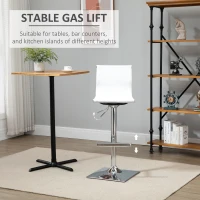 HOMCOM Modern Adjustable Bar Stool Pub Chair, Swivel Dining Stool with Gas Lift, Steel Base, Breathable Fabric Seat for Kitchen Island Counter, White(m-7)
