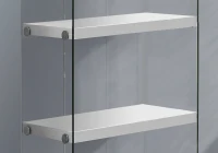 Monarch 59" Modern 5-Shelf Tempered Glass Base Display Bookcase - Glossy White Finish(m-4)