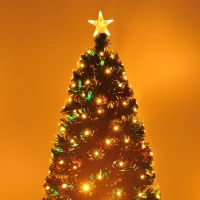 HOMCOM 7ft Tall Pre-Lit Artificial Fiber Optic LED Lighted Christmas Tree(m-13)
