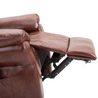 HOMCOM Vibration Massage Recliner Chair for Living Room with Heat,   Single Sofa, PU Leather Power Reclining Chair, Home Theater Seating with Footrest, Brown(m-17)