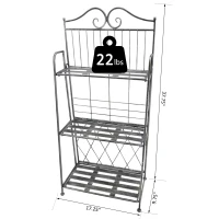 Outsunny 3-Tier Metal Folding Vintage Plant Stand Display Rack Bookshelf Unit Indoor Outdoor(m-2)