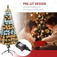 HOMCOM 6ft Artificial Tree Multi-Colored Pre-Lit Holiday Christmas Decoration(m-6)