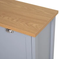 HOMCOM Oak Wood Grain Simple Shoe Cabinet 2-tier Storage with 2 Doors Sturdy Grey(m-6)