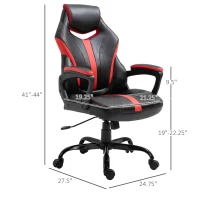 Vinsetto Racing Style Gaming Chair Ergonomic High Back Computer Office Chair PU Leather with 360° Swivel Rocking Adjustable Height Padded Armrest Red(m-3)