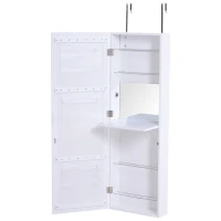 Wall/Door Mounted Armoire Cabinet Jewelry Cosmetics Shelf Organizer White(m-8)