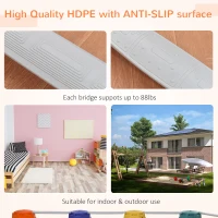 Qaba 9pcs Kids Balance Beam Balance Bridge Gym Toy for toddler Balance Strength Coordination Training Floor Game Preschool Learning Toy with Non-slip Surface(m-6)