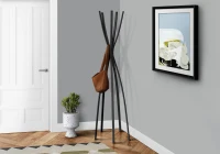 Monarch 72" Contemporary Modern 5-Hook Metal Coat Tree Hanger Rack - Black Finish(m-2)
