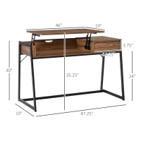 HOMCOM Compact Computer Desk Workstation for Modern Office Study Writing with Drawer Storing Box, Home Furniture, Natural(m-3)