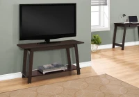 Monarch 42" Contemporary Wood Grain-Look 2-Tier Storage Shelf Slant Leg Design Console TV Stand - Cappuccino Brown Finish(m-2)