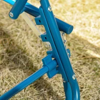 Outsunny Chaise Lounge Chair for Kids Patio Shark Pattern Folding Recliner Portable with Adjustable Backrest Outdoor Beach Pool Camping 46.5" x 15.75" x 9.5" Blue(m-8)