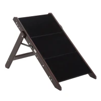 PawHut 2-in-1 3 Step Pet Stair and Ramp Convertible Dog Cat Stool Folding Portable Easy Climb Flat(m-5)