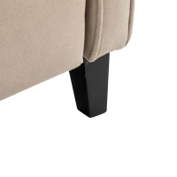 HOMCOM Linen Fabric Manual Recliner with Vibrating Massage and Wired Remote Control - Cream White(m-18)
