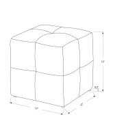 Monarch Two Piece Kids' Padded Upholstered Ottoman Set - Charcoal Grey Leather-Look(m-4)