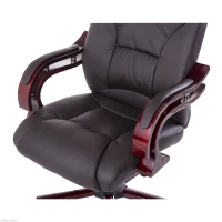 HOMCOM PU / Wood High-Back Executive Swivel  Computer Office Chair, Brown (m-9)