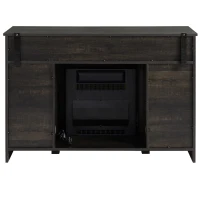 HOMCOM Electric Fireplace TV Stand for TV's up to 50" Flat Screen, Living Room Media Entertainment Console with Doors, Shelves, Cable Hole, Espresso(m-13)