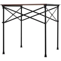 Outsunny Portable Roll-up Aluminum Folding Picnic Table Outdoor Lightweight BBQ Party, with Carrying Bag(m-8)