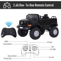 Aosom 12V Mercedes Power Wheels Jeep Kid Car 1 Seater 2 Openable Door With Parental Remote Control For 3 - 8 Years Old Kids Black(m-6)