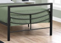 Monarch 41" Contemporary Curved Horizontal Slat Metal Bed Frame - Twin Size - Black Finish(m-3)