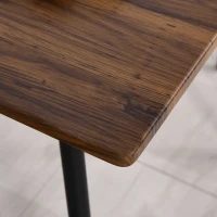 HOMCOM 3 PCs Table Dining Set With 2 Matching Benches P2 Grade MDF Steel Legs Dining Room - Brown(m-6)