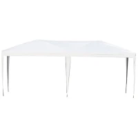Outsunny 10' x 20' Outdoor Pop Up Party Tent Garden Easy Set Up Gazebo Canopy Market Event Sunshade White(m-5)