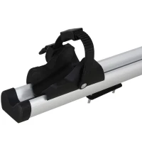 Soozier Adjustable Car Top Bike Rack Roof Mounted Bike Holder Carrier With Tie-Down Straps & Wheel Locker Silver(m-5)
