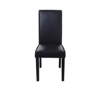 HOMCOM High Back Faux Leather Kitchen & Dining Chair Dinner Seat Black(m-1)