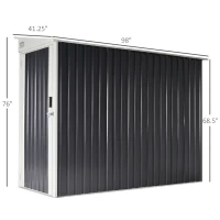 Outsunny 4' x 8' Steel Garden Storage Shed Lean to Shed Outdoor Metal Tool House with Lockable Door and 2 Air Vents for Backyard, Patio, Lawn(m-3)