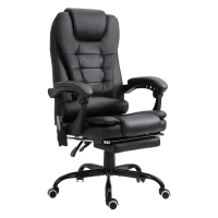 Vinsetto Massage Office Chair High Back Recliner with Footrest, Black