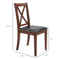 HOMCOM High Back Dining Chairs Set of 2 with PU Leather Upholstry and Cross Back Design, Black(m-3)