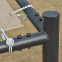 Outsunny 10' x 9.5' x 9.5' Outdoor Wall Patio Gazebo Canopy with PVC Coated Polyester Roof, Steel Frame, & Spacious Build, Beige(m-11)