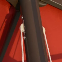 Outsunny Patio Umbrella 15' Steel Rectangular Outdoor Double Sided Market with base, UV Sun Protection & Easy Crank for Deck Pool Patio, Wine Red(m-11)