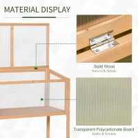 Outsunny Wooden Cold Frame Greenhouse Flower Planter Raised Potted Plant Protection Box with Openable Top & Detachable Shelf, 36" x 20" x 41"(m-6)