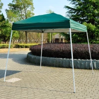 Outsunny 8.2x8.2ft Easy Pop Up Canopy Party Tent Outdoor Shelter w/Slant Leg Green(m-2)