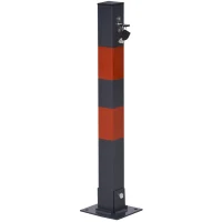 DURHAND Folding Parking Barrier With Reflective Stickers, Car Parking Space Post Lock Manual Parking Blocker Steel(m-2)