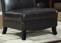 Monarch Contemporary Upholstered Leather-Look Armless Accent Chair - Dark Brown(m-3)