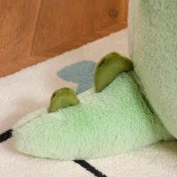 Qaba Animal Kids Character Chair Cartoon Sofa Armrest Chair Cute Dinosaur Stuffed Flannel PP Cotton 22" x 19" x 22" Green(m-15)