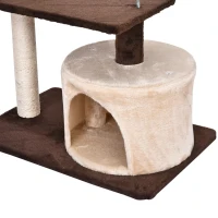 PawHut 81cm/32" Multi-level Cat Tree Scratcher Kitty Activity Center,Condo, Perch, Jumping Platforms,Toys Brown and Beige(m-10)