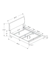Monarch Twin Size Modern Upholstered Bed Frame with Padded Headboard and Brown Wood Legs - Brown Leather Look(m-3)