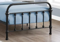 Monarch 41" Contemporary Vertical Slat Finial Metal Bed Frame - Twin Size - Black Finish(m-3)