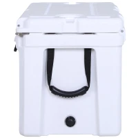 Outsunny 50 Quart Heavy Duty Ice Cooler Outdoor Insulated Cooling Box Easy Portable Cooling Bin White(m-4)