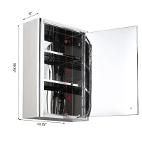 kleankin Vertical Medicine Cabinet Bathroom Wall Mounted Mirror Storage Stainless Steel(m-2)