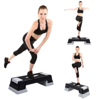 Soozier Aerobic Stepper 3-Level Riser Fitness Cardio Workout Steps 4.7" - 6.7" - 8.7"(m-1)