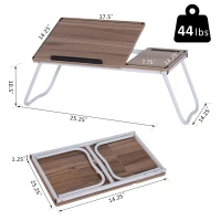 Vinsetto Portable Folding Laptop Bed Table Adjustable Angle Desk Stand Reading Holder(m-3)