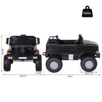 Aosom 12V Mercedes Power Wheels Jeep Kid Car 1 Seater 2 Openable Door With Parental Remote Control For 3 - 8 Years Old Kids Black(m-3)
