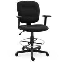 Vinsetto Ergonomic Studio Mid-Back Draft Chair with Adjustable Seat Height, Foot Ring, Armrest, 360° Swivel - Polyester(m-1)