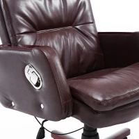 HOMCOM Faux Leather Reclining Office Chair Seat with Adjustable Backrest (Brown)(m-8)